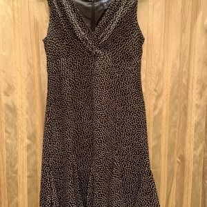 Chaps Black Polka Dress
